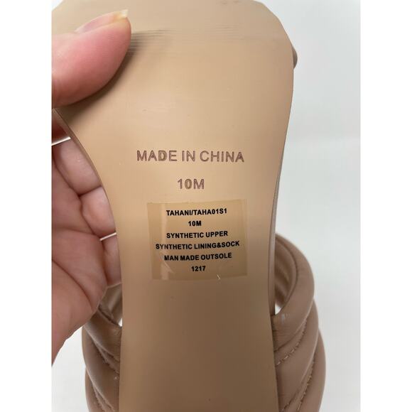 Steve Madden TAHINI Nude Heel Sandal Women's Puff Strap Square Toe Size 10M - Picture 8 of 8